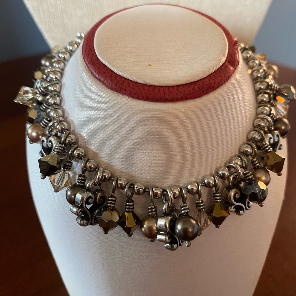 Brighton “CANNES’ Bronze Swarovski Crystal and Pearl Necklace and Bracelet - Picture 2 of 10